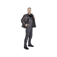 Костюм рабочий Бренд-2, куртка+полукомбинезон, т.серый+с.серый р.48-50/170-176