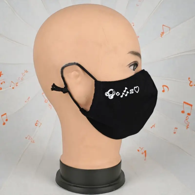Маска многоразовая двухслойная лого музыка (ткань,100% х/б)