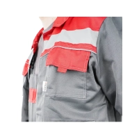 Костюм рабочий Нова, куртка+полукомбинезон, сер+красн 68-70/194-200