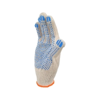 Перчатки х/б с ПВХ, 32гр, 10 класс, точка белые