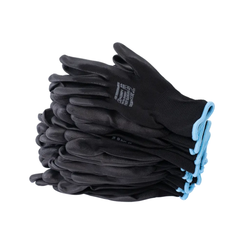 Перчатки нейлоновые с полиуретаном арт. 2101 (р.7 S) черные