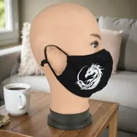 Маска многоразовая двухслойная лого дракон (ткань,100% х/б)