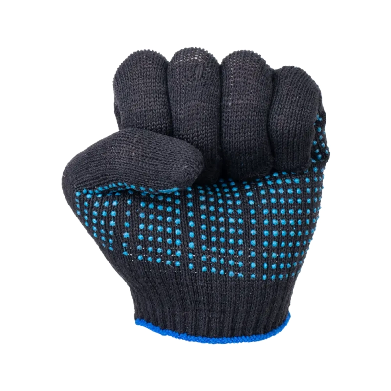 Перчатки х/б с ПВХ, 40гр, 10 класс, точка, черные