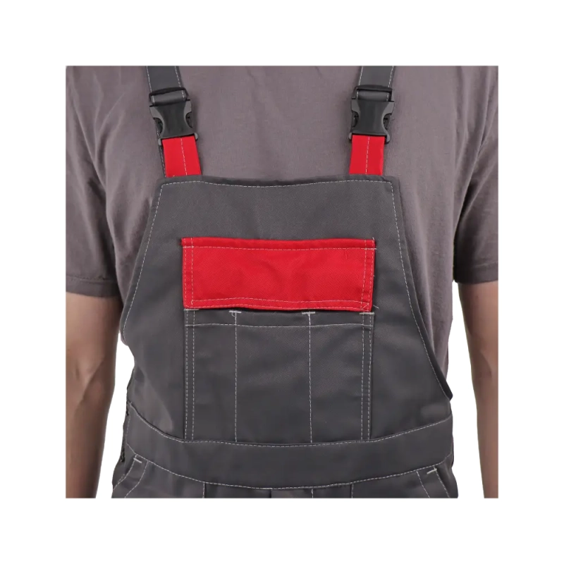 Костюм рабочий Виват, куртка+полукомбинезон, сер+красн р.60-62/170-176