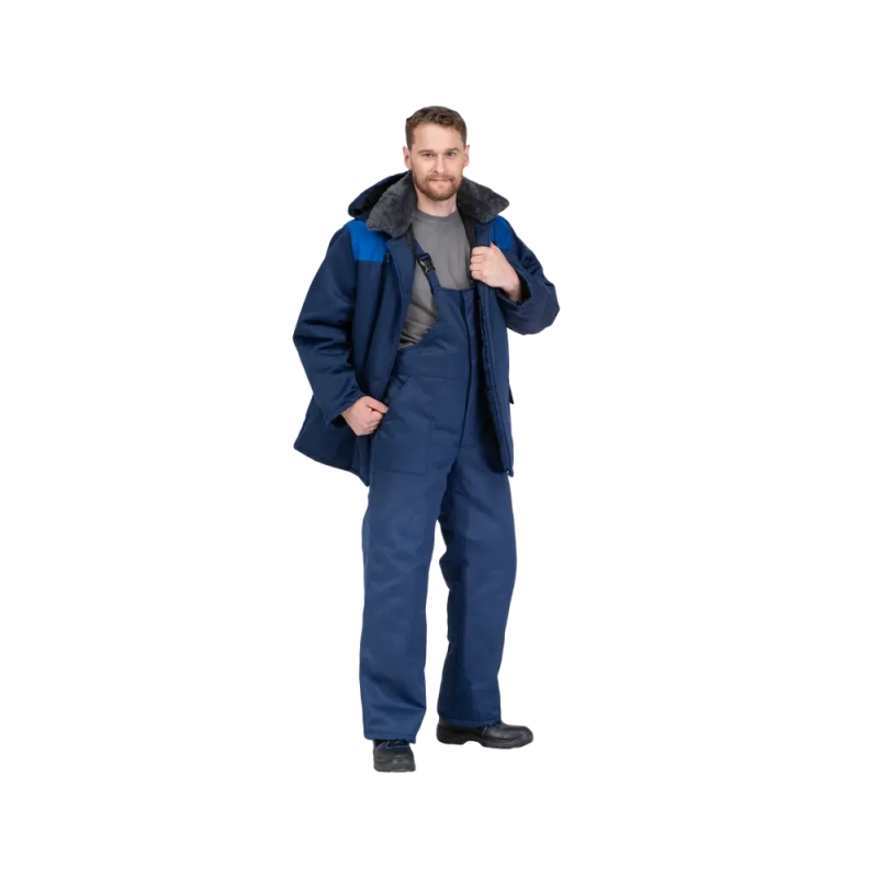 Костюм рабочий Универсал утеплённый с капюшоном, куртка+полукомбинезон р.60-62, 182-188