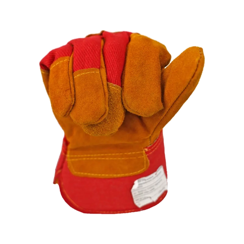 Перчатки спилковые комбинированные утеплённые