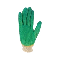 Перчатки х/б с латексным покрытием, двойной облив, зеленые