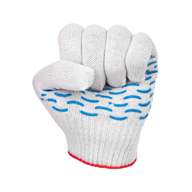 Перчатки х/б с ПВХ, 44гр, 10 класс, волна, белые