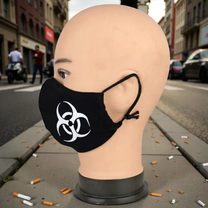 Маска многоразовая двухслойная лого диски (ткань,100% х/б)