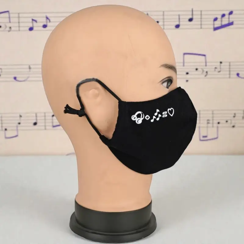 Маска многоразовая двухслойная лого музыка (ткань,100% х/б)