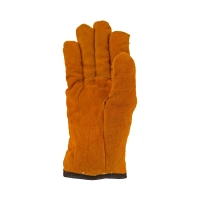 Перчатки утепленные спилковые, искусственный мех, арт. 0128