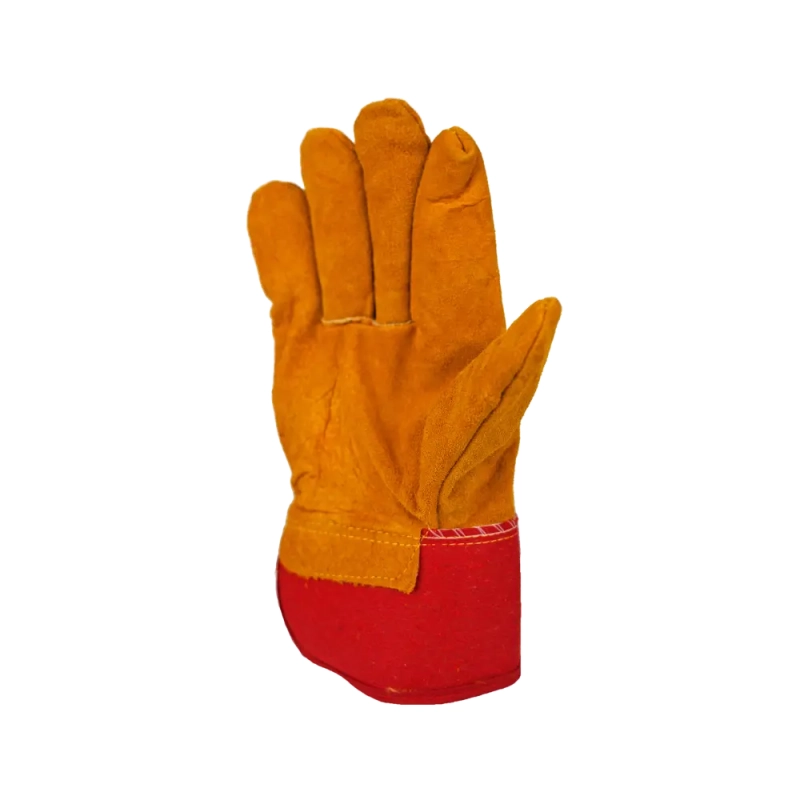 Перчатки спилковые комбинированные утепленные