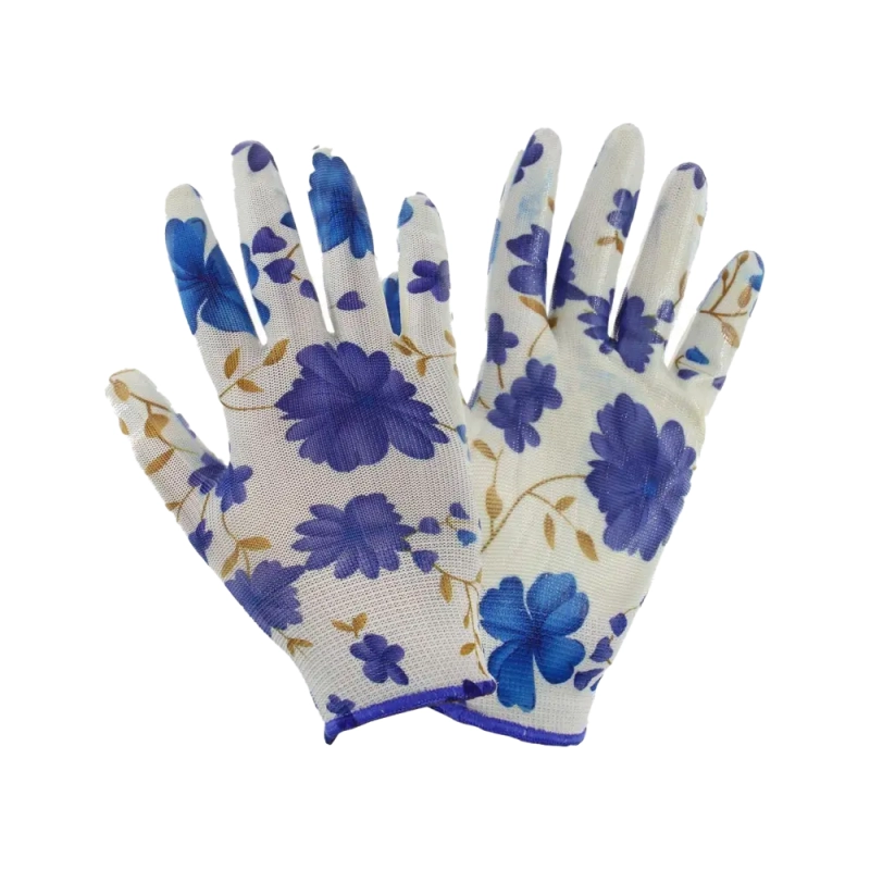 Перчатки нейлоновые с нитрилом садовые 1422