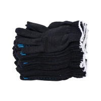 Перчатки х/б с ПВХ, 32гр, 10 класс, точка, черные