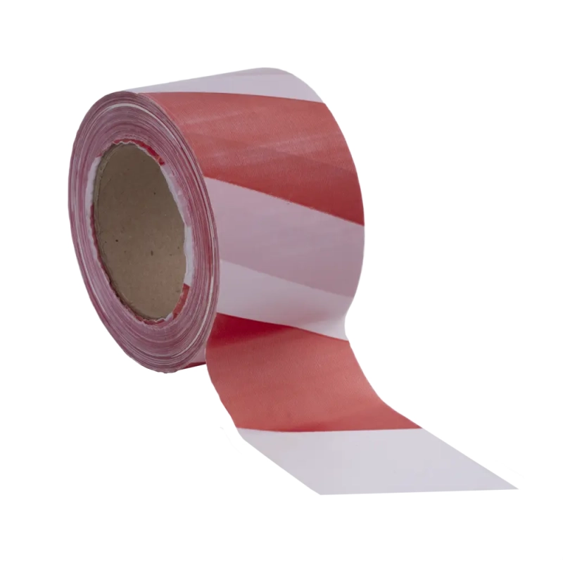 Лента для ограждения бело-красная 75 мм х 200 м