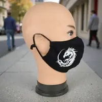 Маска многоразовая двухслойная лого дракон (ткань,100% х/б)