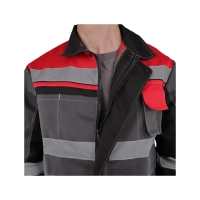 Костюм рабочий Виват, куртка+полукомбинезон, сер+красн р.52-54/182-188