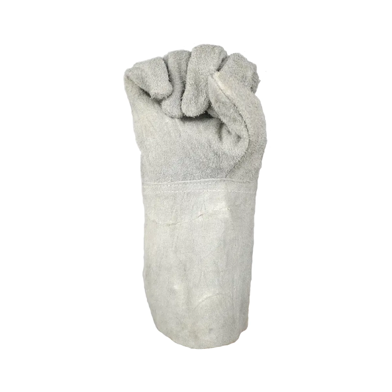 Краги спилковые сварщика пятипалые серые Fort 0250