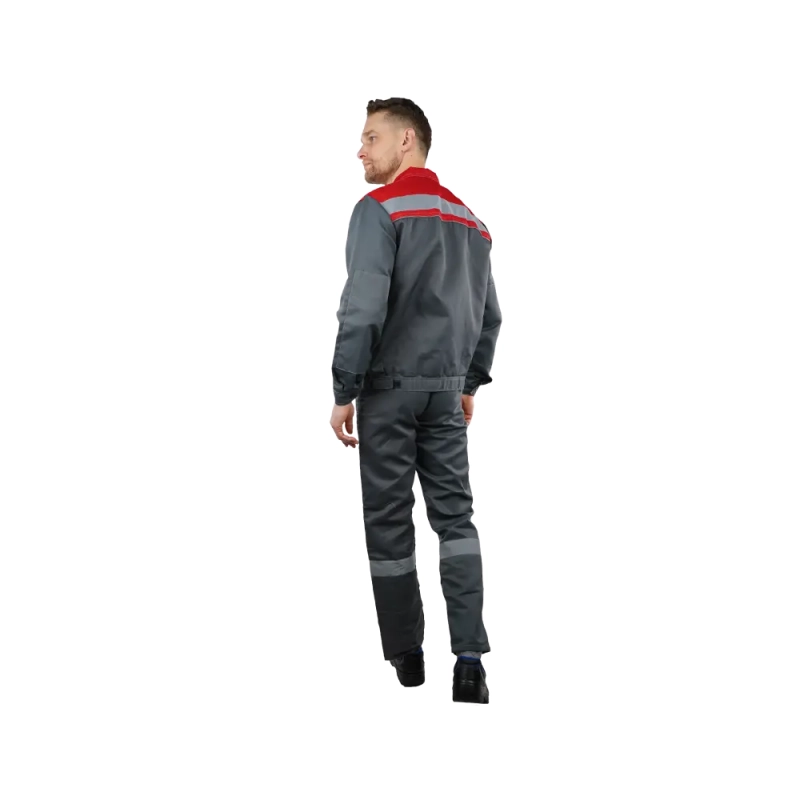 Костюм рабочий Нова, куртка+полукомбинезон, сер+красн 60-62/170-176