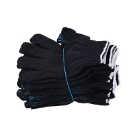 Перчатки х/б с ПВХ, 48гр, 10 класс, точка, черные