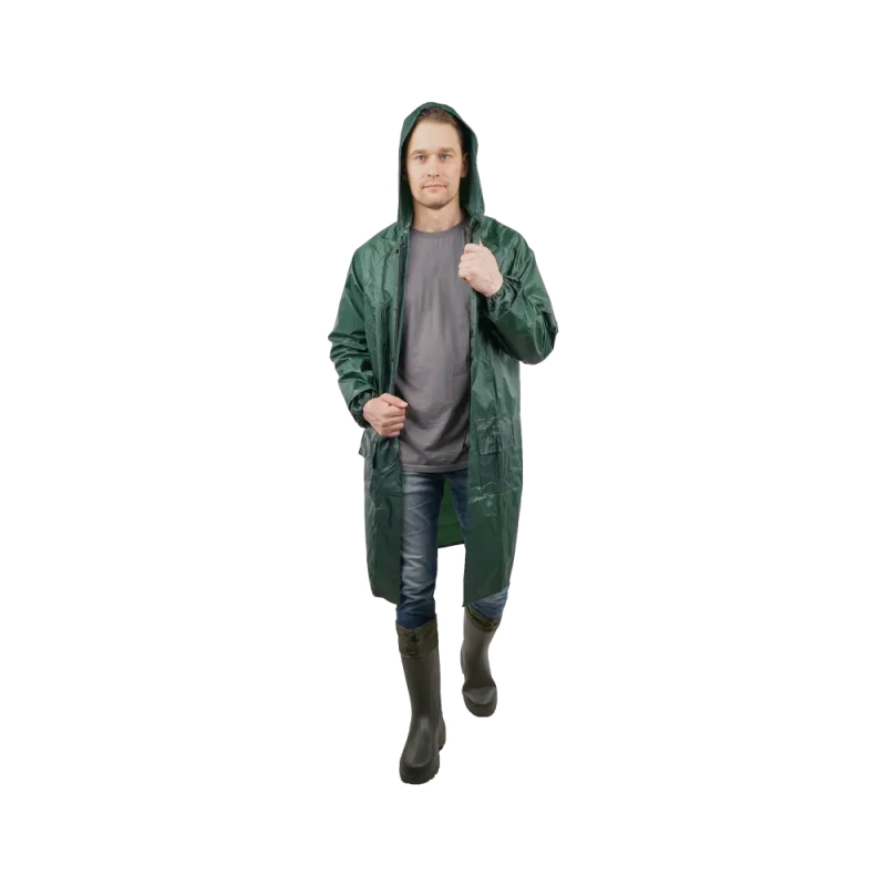 Плащ нейлон с ПВХ влагостойкий, зеленый (р. L)