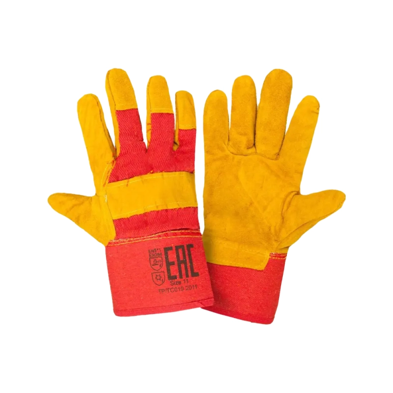 Перчатки спилковые комбинированные утеплённые