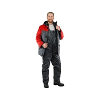 Костюм рабочий утепленный, куртка+полукомбинезон, темно-серый+красный44-46/170-176